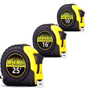 3 Pack Tape Measure,Easy Read Measuring Tape Retractable with Fractions 1/8, Measurement Tape (Yellow 1, 10FT&16FT&25FT)