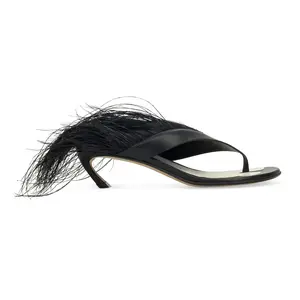 BLACK SWING SANDALS WITH FEATHER-45MM PUMPS