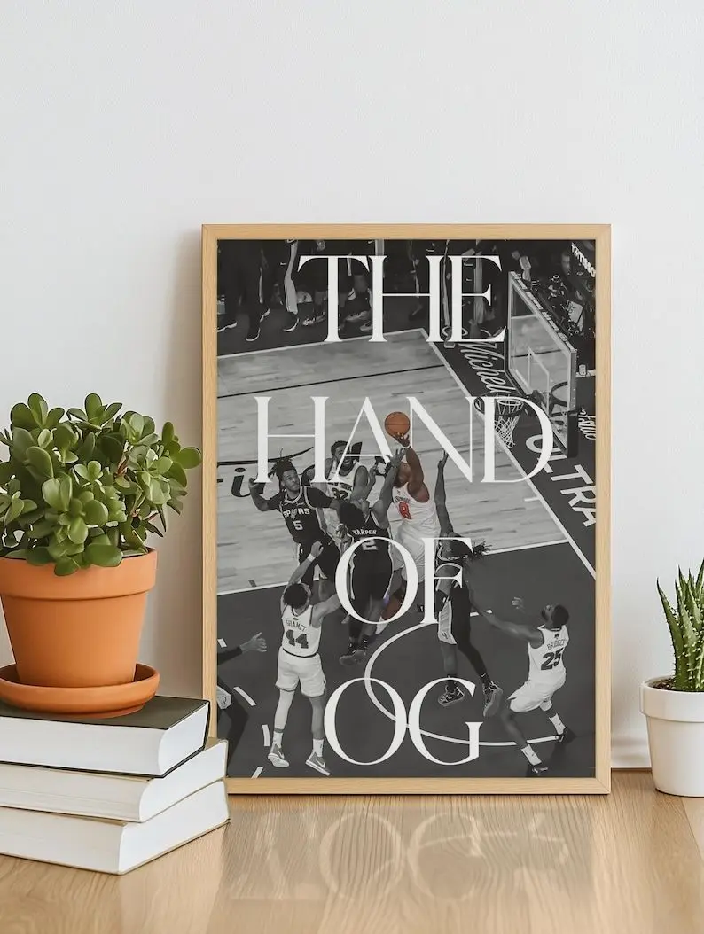 Iconic New York Knicks The Hand of OG Poster  NBA Finals Game 4 Wall Art  OG Anunoby Right Hand of God Aesthetic  Modern Editorial Poster