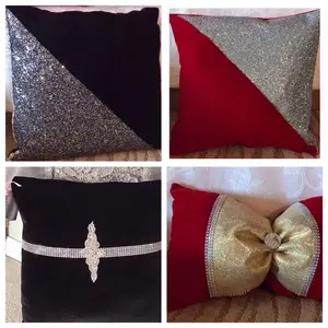 Handmade Custom Pillows with Beautiful Fabrics and Rhinestone Embellishments - Ready to Ship