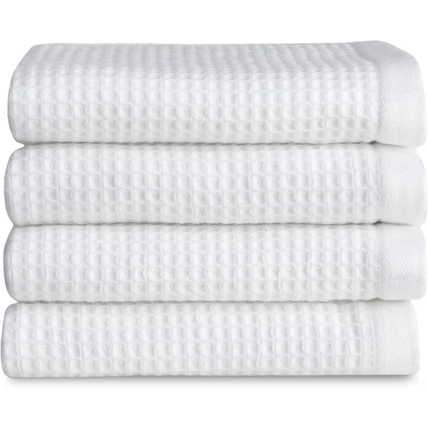 Waffle Washcloths - 60% Cotton 40% Viscose from  Washcloths 13 x 13 Inches - Soft & Absorbent Terry, Reversible Mini Textured Waffle & Weave  - 4 Pack