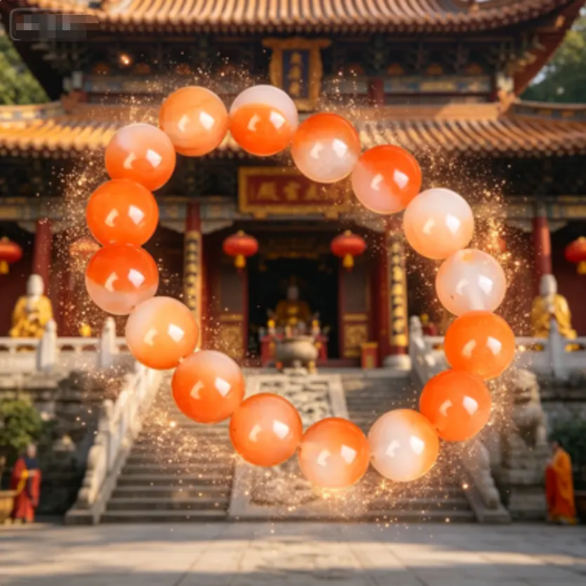 Handcrafted Natural Two-Tone Agate Bracelet, Taoist Symbol of Balance & Vibrant Energy