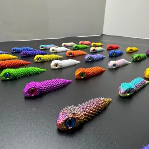 30-Piece 2.36in 3D Printed PLA Articulated Mini Snake Figurines, Animal Design, Bright Flexible Movable Pocket Ornaments, Collectible Room Decor, Wedding Gift Set