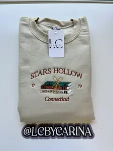 Embroidered Sweatshirt | Stars Hollow Inspired Pullover | Lorelai and Rory Fan Apparel | Cozy TV Show Lover Gift | Autumn