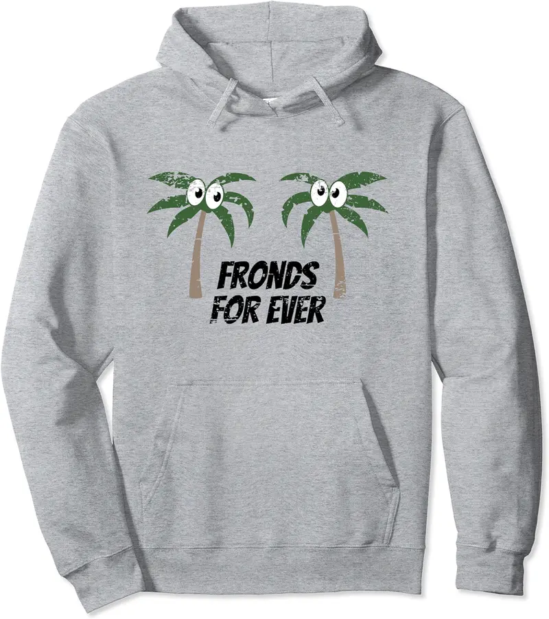 Fronds Forever Cute Funny Palm Trees Distressed Design Pullover Hoodie - 89B0BKYCH54V