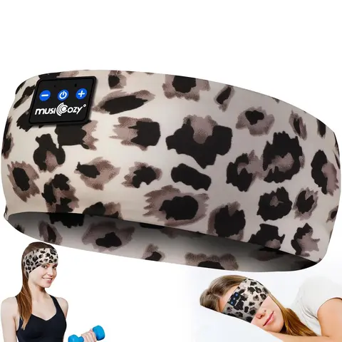 MUSICOZY Bluetooth 5.4 Electronic Bluetooth Headband - Ultra-Thin USB-C Charging Synthetic Spandex Sleep Eye Mask with HD Stereo Sound, Audio Noise-Blocking for Side Sleepers, Built-In Battery, Ideal Christmas Gift