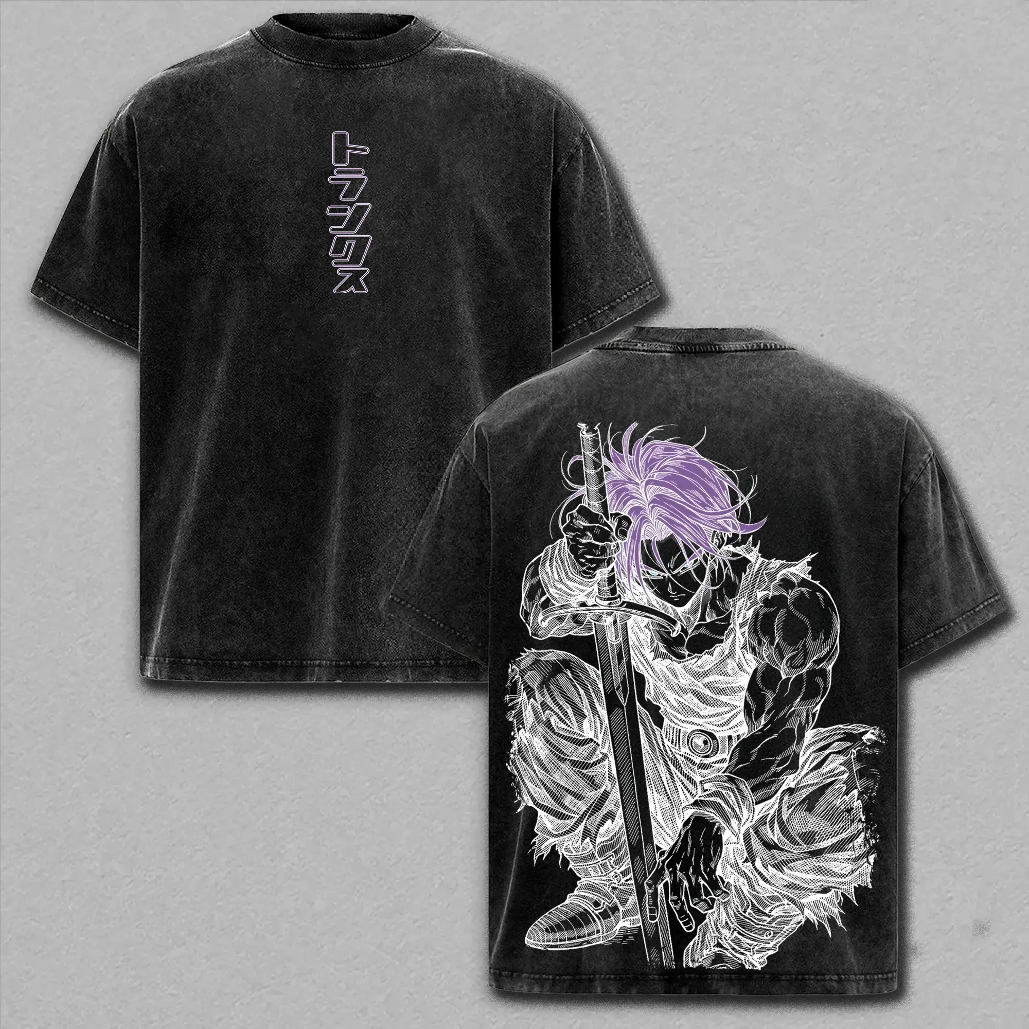 Trunks Vintage Acid Washed Oversized Graphic Tee | Heavy Cotton DBZ Anime Shirt | Japanese Manga Streetwear For Men & Women | Y2K Casual Unisex Gym Pump Cover Top | Retro Pop Culture Aesthetic Merch & Ultimate Gift For Dragon Ball Z Fans Apparel Top!!
