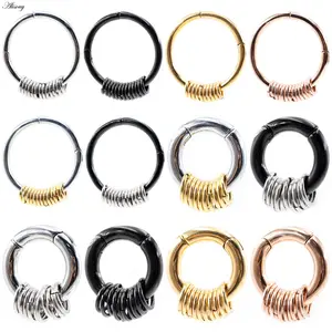 Alisouy 1PC Round Circle Pendant Stainless Steel Ear Weights Heavy Expander Stretcher Plug Gauges Earrings Piercing Body Jewelry