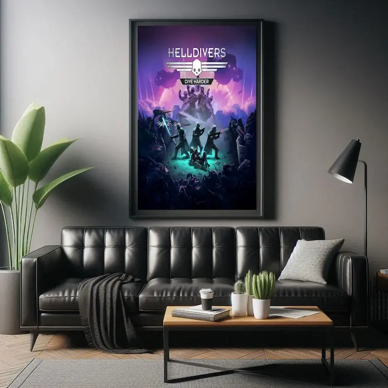 HELLDIVERS: A New Hell Art Poster Unframed, Game Art, Gamer Gift