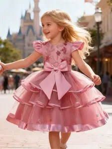 Leaf Embroidery Tulle Dress, Princess Seraphina Dress, Elegant Fashion Dress for Party, Kids Clothes for All Seasons