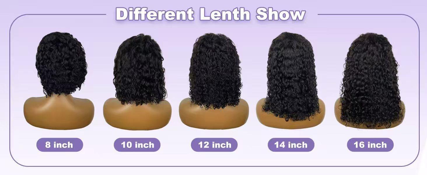 Tnice Short Bob Glueless Wigs Ready To Wear Deep Wave Curly Wigs Human Hair Wet and Wave 4x4 HD Lace Closure Wig For Women Pre Plucked 200%