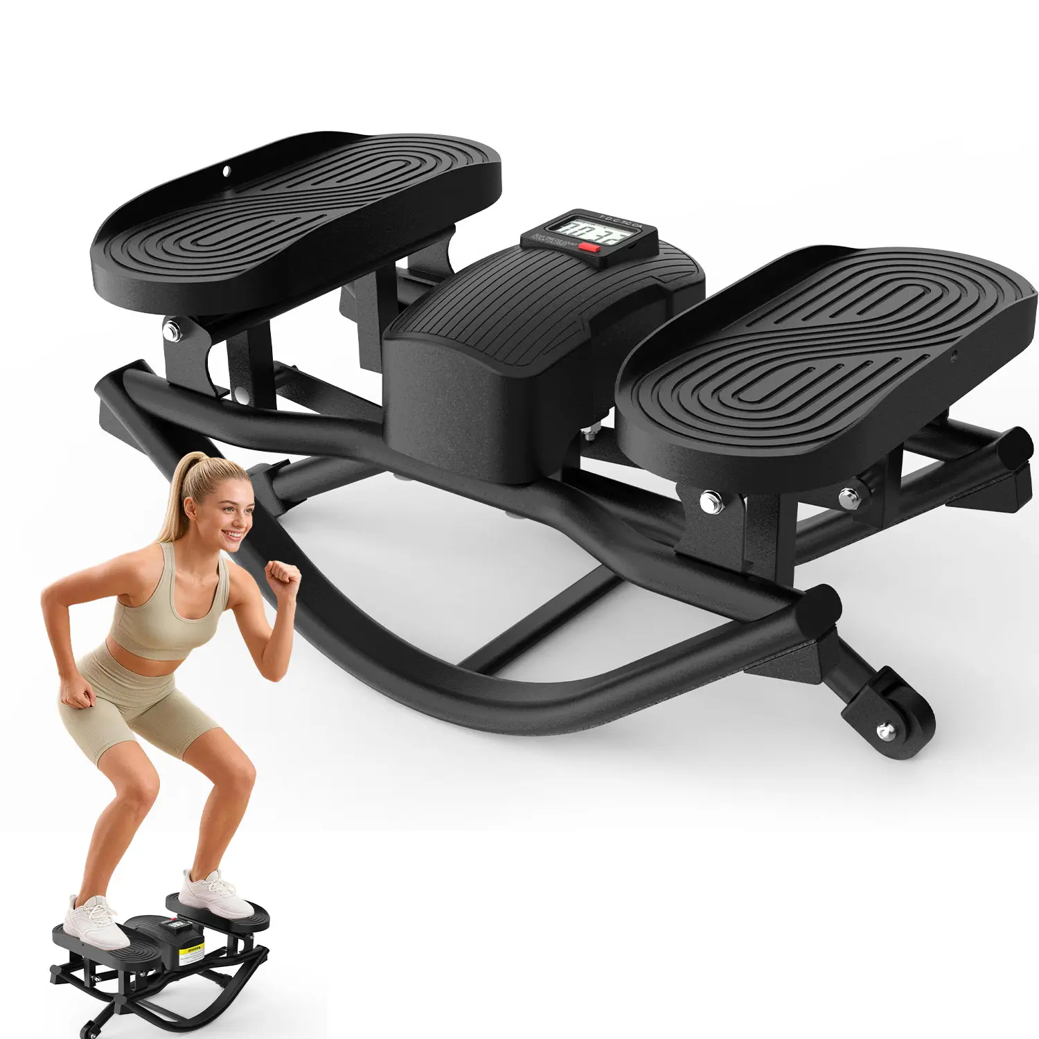 HOTWAVE Rocking Stepper Leg, Glute, and Core Trainer — 3D Rocking Glute Workout,350 lb Weight Capacity, No-Assembly Required Cardio Stepper, Indoor Fitness Equipment Summerwins summerwins