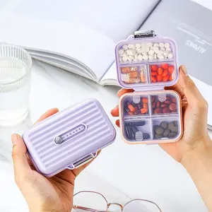 7-Day Portable Healthcare Pill Organizer Aid - 3 Daily Doses Mini Sealed Divided Pill Reminder Box, Home Supplies Storage Container