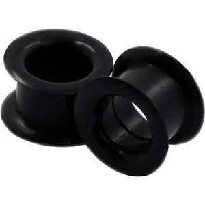 2 PC Colorful Hard Silicone Flexible Ear Skin Tunnels Plugs Hollow Ear Gauges 2G-25mm