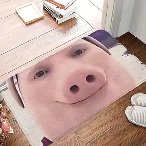 1 pc Christmas Decorations Non-slip Doormat John Pork Is Calling 1 Living Room Kitchen Mat Welcome Carpet Flannel Pattern Decor Decorative Area Rug