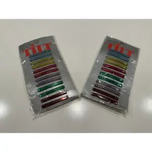 VINTAGE *NEW* 1980's Tilt Barrettes Multi-Color Lock-Clasp Barrettes USA