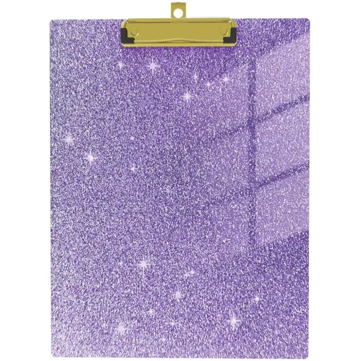 Glitter Clipboard Standard A4 Letter Size Plastic Acrylic Bling Clipboards With Clip 12.2" x 8.7"