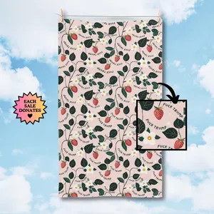 Subtle F*ck Trump Strawberry Hand Towel, Funny Political Home Decor, Strawberry Kitchen Towel, Spring Home Accessory, Sarcastic Liberal Gift, FDT Towel, sassy kitchen towels, funny hand towels, social justice decor, trump sucks