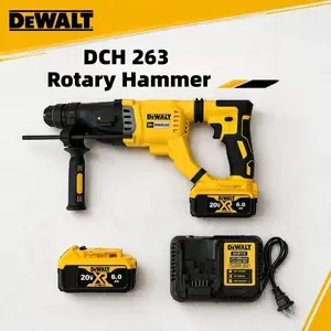 DEWALT DCH263 20V MAX XR Cordless SDS Rotary Hammer Power Tool 26mm Drilling 0-950RPM 0-3600BPM For Concrete Masonry Metal Drilling Chipping And Demolition Work With 6.0Ah Battery And Charger Kit