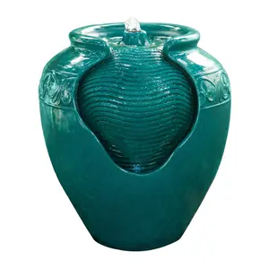 Teamson Home Outdoor Glazed Pot Floor Fountain