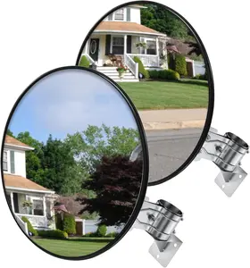 2 PCS 30" Convex Traffic Mirror, Curved Safety Traffic Road Driveway Mirror for Outdoor and Indoor, Driveway Security Mirrors for Garage, Retail Stores, Warehouses