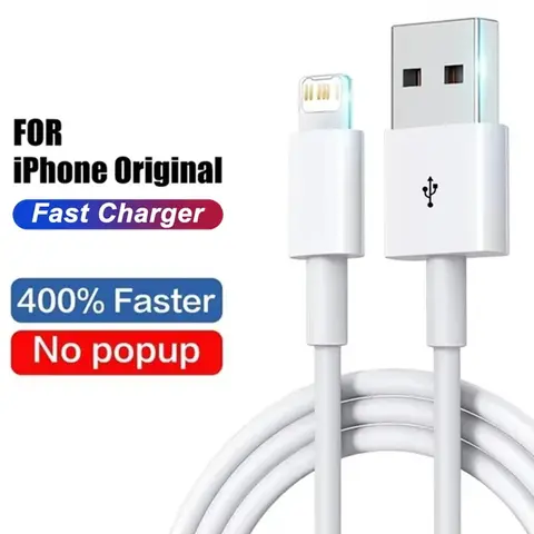 USB-A & USB-C to Lightning Fast Charging Electronic Cable, High Speed iPhone Charger Cord, No Popup, Data Sync & Charge Cable, Fast Charging Cables for iPhone 11/12/13/14/15 Series, Pro, Pro Max, Mini, Plus, XR & XS