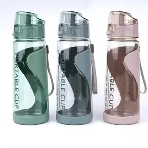 Portable Water Bottle, 1 Count Travel Hiking Outdoor Sports Leakproof Water Bottle with Rope, Drinking Cup for Men & Women