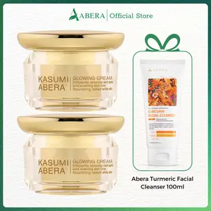 [2 BOXES] Kasumi Abera Cream – Dark Spot Corrector & Face Moisturizer, Supports Hydration and Smoother Skin – Formulated with Kojic Acid, Snail Mucin, Ginseng & Ganoderma Extract (1.0 Oz)