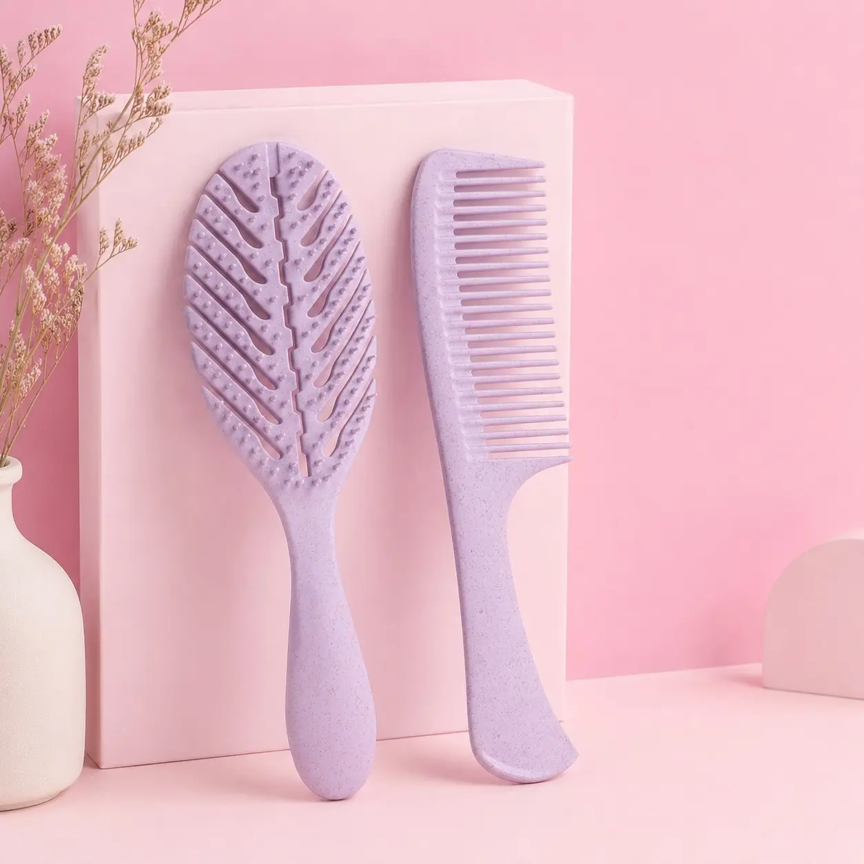 Multi-Functional Hair Comb Set, Volumizing Styling + Smooth Anti-Tangle, Home Use Portable Two-Piece Kit, Easy-To-Carry Hair Care Tools