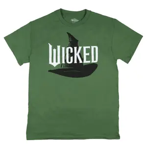 Wicked T Shirt Men's Elphaba Witch Hat Logo Adult Short Sleeve Graphic Tee (Small)