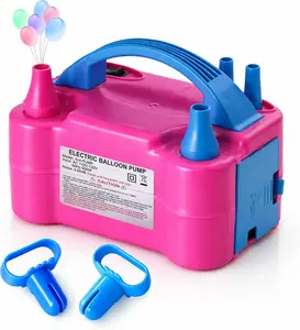 Portable Inflator for Party Balloons,  Balloon Pump Electric with Dual Nozzles & Tying Tool - Gender Reveal, Baby Shower, Holidays