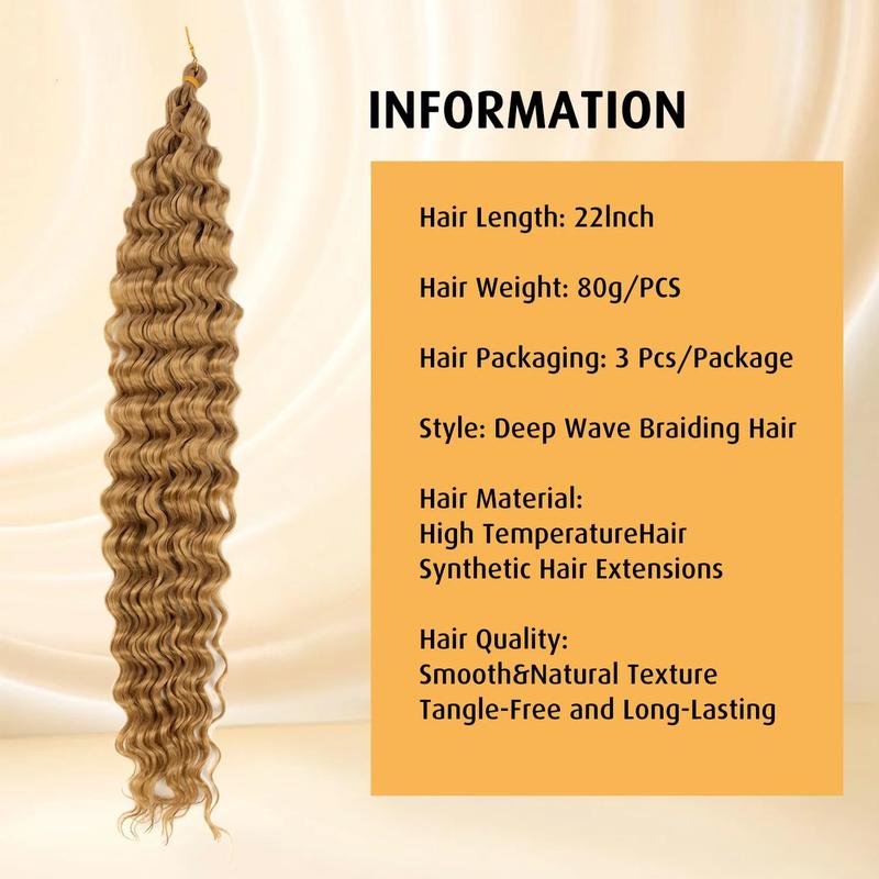 30 Inch Human Braiding Hair for Boho Braids, Deep Wave Bulk Knotless Braids Curly Bohemian Water Wave Braiding(#27, (3 No Weft Bundles/Pack)) 30 Inch Human Braiding Hair for Boho Braids, Deep Wave Bulk Knotless Braids Curly Bohemian Water Wave Braiding(#27, (3 No Weft Bundles/Pack))