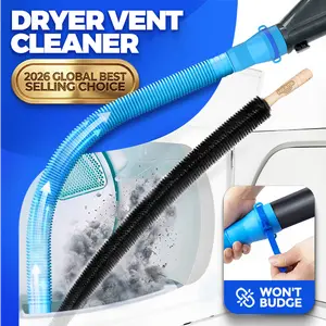 「2026 upgraded」Holikme Dryer Vent Cleaner Kit 2 Pieces - Upgraded Dryer Lint Screens Cleaner Brush Part,Compatible with Most Vacuum Cleaner,Vacuum Hose Attachment & Refrigerator Coil Brush Set Household vacuum attachment