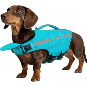 Dog Life Jacket, High-Buoyancy Life Vest with Removable Front Float, Rescue Handle and Reflective Strips, Adjustable Swim Vest for Boating, Swimming, Beach(Blue S)