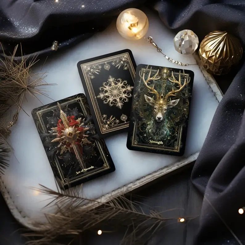 Tarot Deck – Crystal Christmas 78 Cards | Modern Holiday Gift Edition
