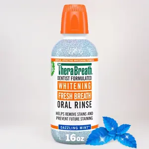 Whitening Mouthwash Dazzling Mint Flavor Peroxide Free Formula Instantly Fresh Breath For Sensitive Teeth No Burning