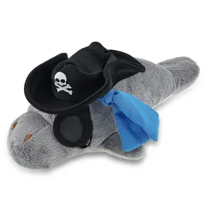 WILD COLLECTION PLUSH - 9" GREY MANATEE PIRATE DRESS UP
