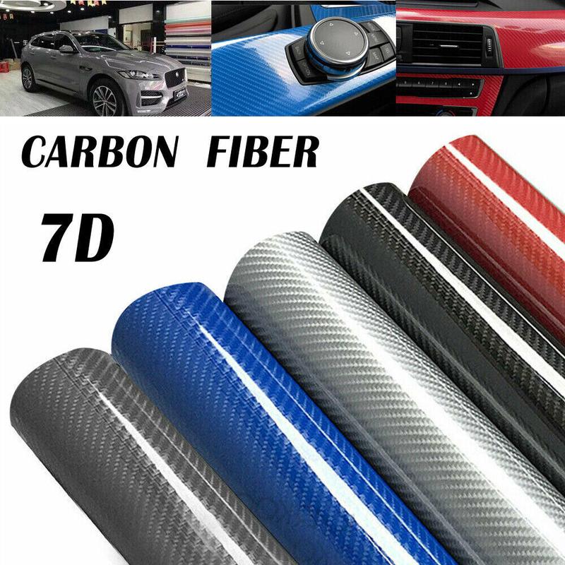 High Gloss Black Carbon Fiber Car Wrap Vinyl Bubble Free Air Release Adhesive Car Wrap Film Roll Automotive DIY Decals