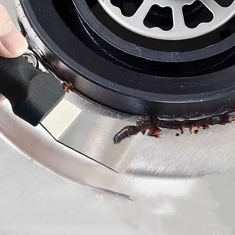 1pc Household Kitchen Cleaning Stainless Steel Stove Brush, Multi-Functional Scraper Knife, Bent-Head Scraper, Pot Bottom Cleaner, Volute (Hood) Range Hood Scraper Tool, Barbecue Utensils, Grill Brush, Barbecue Accessories, Kitchenware