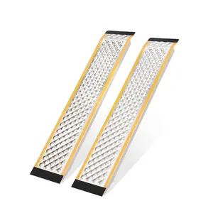 2Pcs 57 in Aluminum Lawn Mower Ramps for Shed, Sturdy Anti-Slip Loading Ramps with Punch Plate Surface, 800 LBS Capacity - 9 in Wide, 57 in Long
