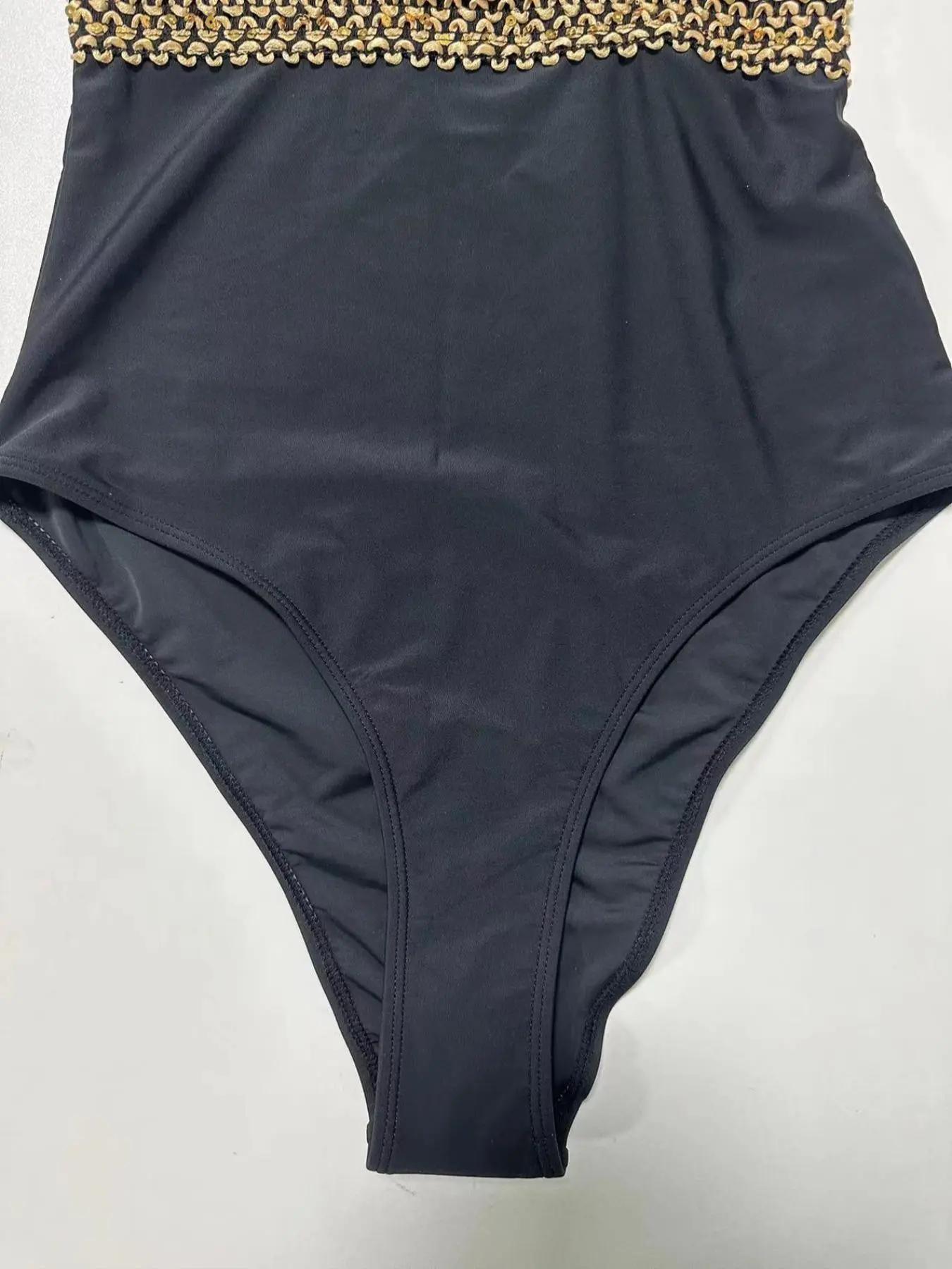 Women's Chevron Print Shirred Backless One-piece Swimsuit, Casual Fashion Wrap V Neck Sleeveless Swimwear for Summer, Ladies Swimwear for Beach Holiday Vacation