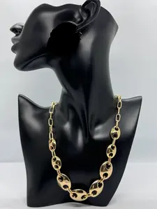 Captivating 2pc Gold Link Necklace Set