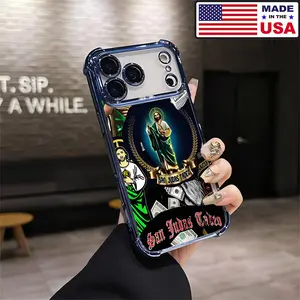 San Judas Tadeo Thaddeus Money Aesthetic Design Pattern Casing For iPhone 17 16 15 14 13 12 Samsung 22 23 24 25 Plus Pro Max Ultra Soft Silicon TPU Shockproof Protector Vintage Unique Fashion Mobile Phone Case