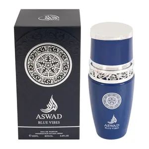 Afaq Aswad Blue Vibes Eau De Parfum Vaporisateur Natural Spray for Men, 100Ml/3.4fl.oz.