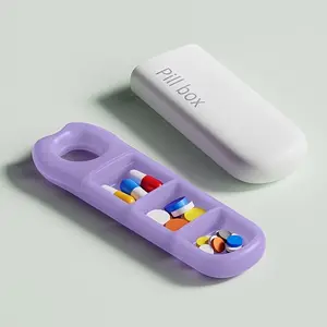 Compact Medication Organizer Box with Push-Lock Lid, Portable Pill Case for Travel & Home Use, Ideal for Daily Meds, Secure Closure