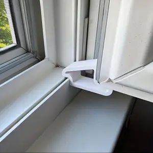 4 heavy-duty anti-collision door stoppers, bottom door guard, window and balcony barrier, easy to install, suitable for terrace doors, windows, sliding doors - durable plastic structure, windproof and earthquake-resistant