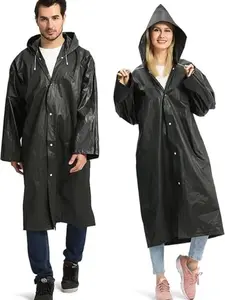 2 Pack Raincoats for Adults Reusable, EVA Rain Ponchos Lightweight Rain Coat Waterproof Rain Gear for Men and Women