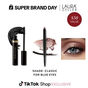 Laura Geller Eye Color Enhancing Duo - Swipe-n-Line Instant Eye Perfecting Stick & Kajal Volumizing Longwear Mascara tiktokshopspringglowup