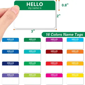 400 Pcs Name Tags Colorful Sticke (3"x2") Hello My Name is Peel & Stick Identification Badges for School, Office, Conferences & Family Parties.