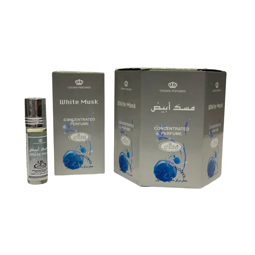 (Pack of 6) White Musk - 6ml Perfume Oil Roll-On by Al-Rehab